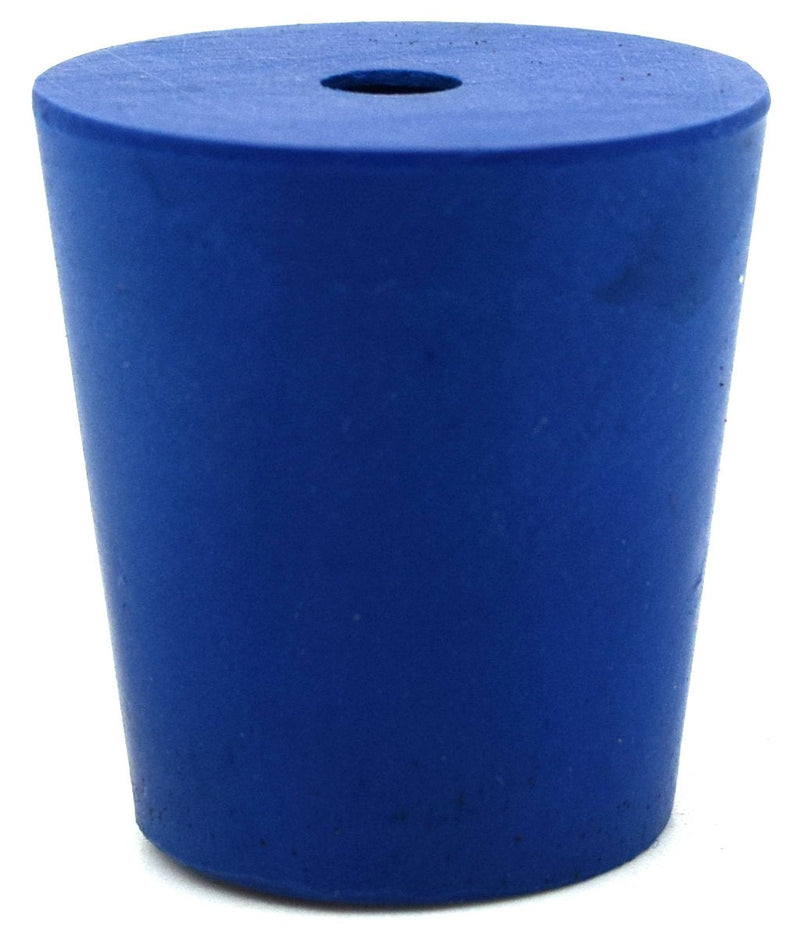 10PK Neoprene Stoppers, 1 Hole - ASTM - Size: #3-18mm Bottom, 24mm Top, 25mm Length - Suitable for use with Petroleum, Oils & Most Inorganic Acids and Bases - Eisco Labs
