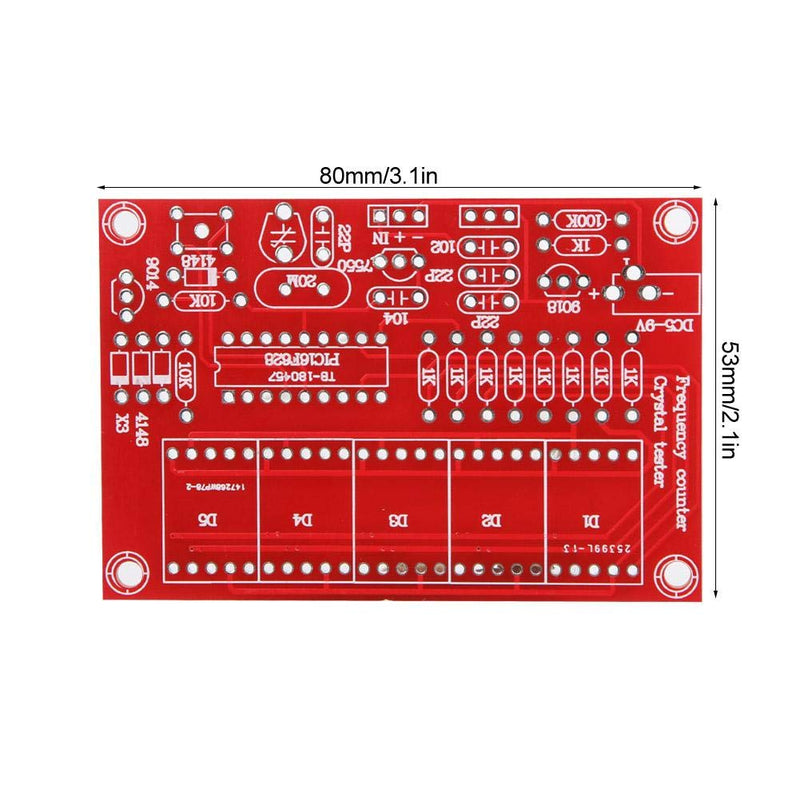 Crystal Oscillator Frequency Counter Tester Meter, DIY 1Hz-50MHz Frequency Indicator Crystal Oscillator Tester Module Kit with 5 Digits Digital Tube Display Red