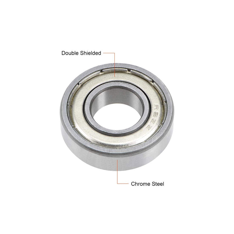 uxcell R8ZZ Deep Groove Ball Bearings 1/2"x1-1/8"x5/16" Double Shielded Chrome Steel Z2 2pcs 1/2"x1-1/8"x5/16"