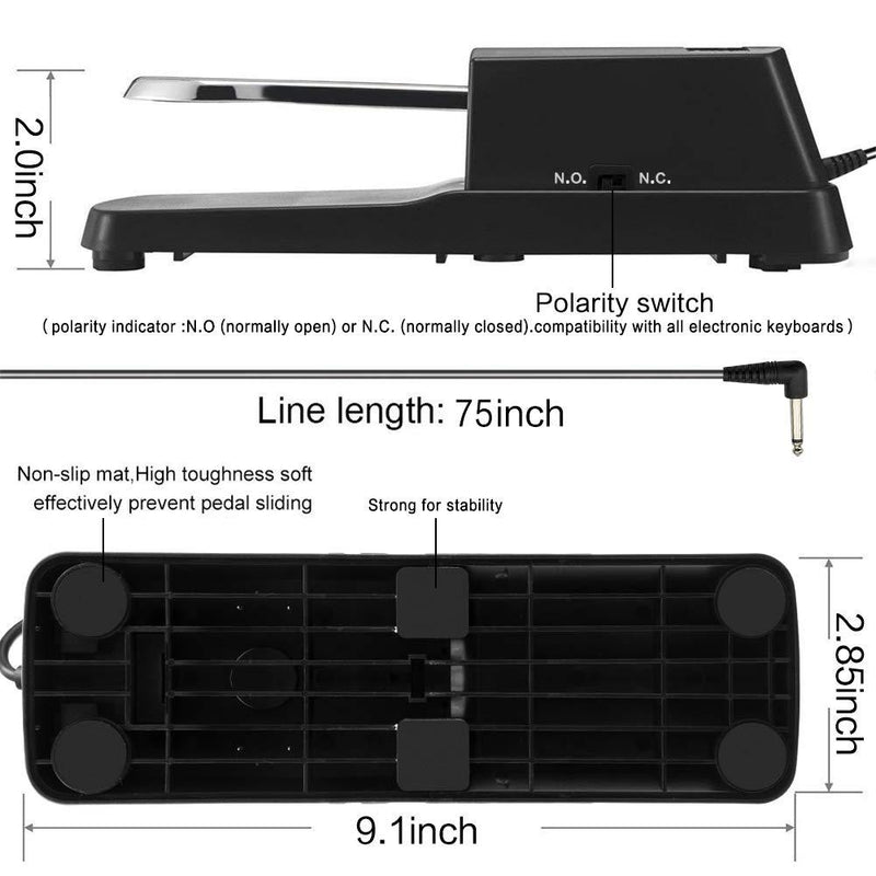 Soraco Sustain Pedal Universal for Piano Midi Electronic keyboards