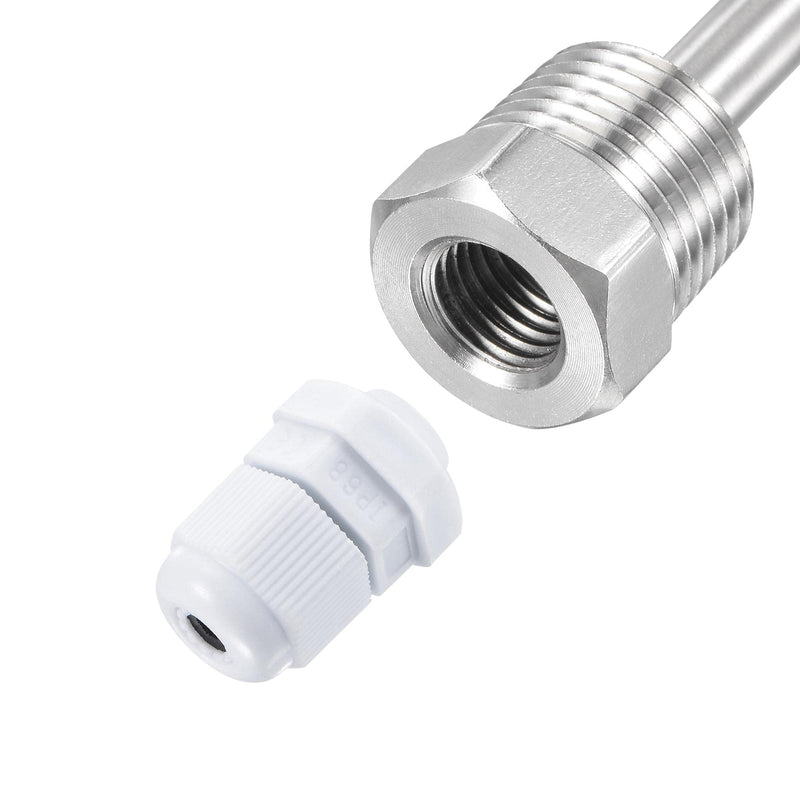 sourcing map 8mm diameter G1/2 protective tube weld-free stainless steel 304 300mm length for beer fermenter