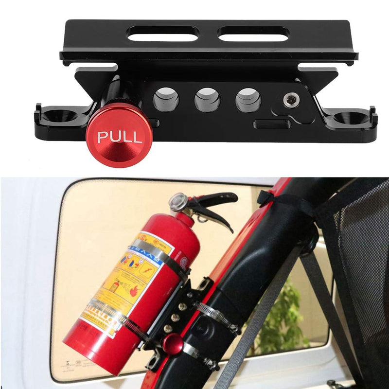 Extinguisher Mount,Universal Vehicle Car Aluminum Alloy Fire Extinguisher Modified Quick Release Adjustable Mount Bracket Holder Black Fit for Jeep Wrangler