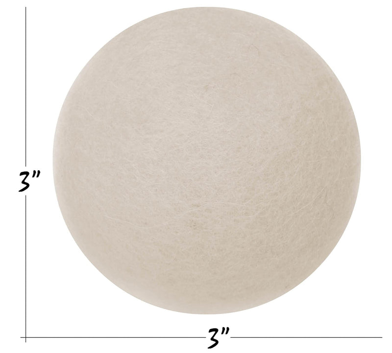 Wool Dryer Balls - Natural Fabric Softener, Reusable, Reduces Clothing Wrinkles and Saves Drying Time. The Large Dryer Ball is a Better Alternative to Plastic Balls and Liquid Softener. (Pack of 6)