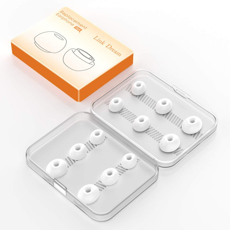 Link Dream 12 Pieces Replacement Ear Tips for AirPods Pro Silicon Ear Buds Tips with Portable Storage Box (White)