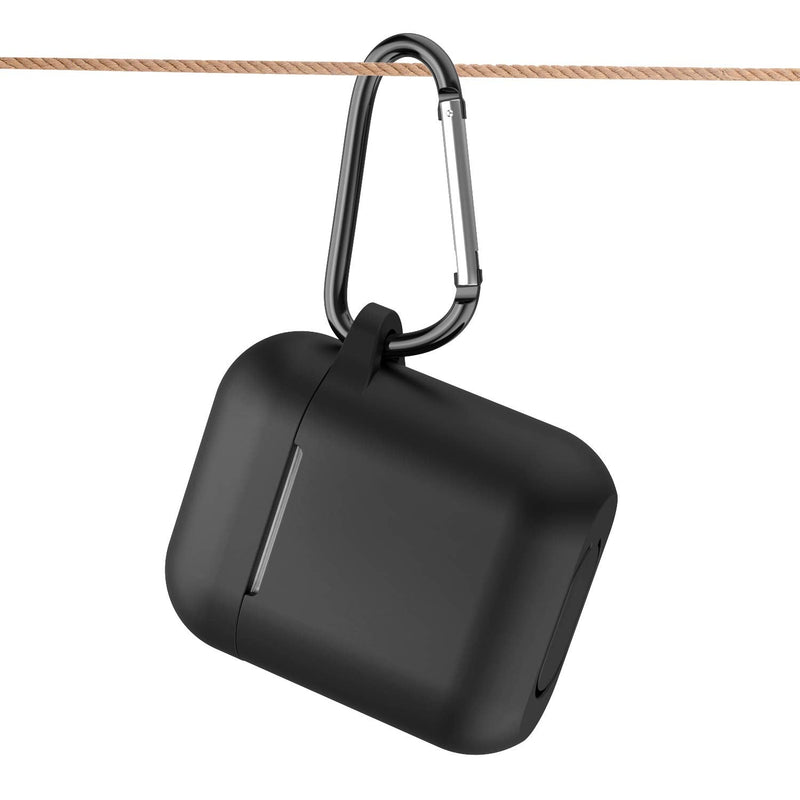 AirPods Case, Full Protective Silicone AirPods Accessories Cover Compatible with Apple AirPods 1&2 Wireless and Wired Charging Case(Front LED Visible),Black A-Black