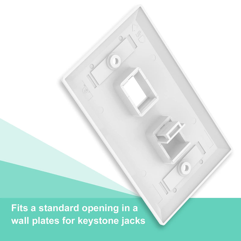 LEENUE Blank Keystone Jack Inserts in White for Wall Plate and Patch Panel 10-Pack
