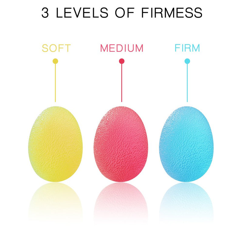 voidbiov Hand Squeeze Stress Balls Set with Carry Bag 3 Resistance, Finger Wrist Arthritis Therapy Rehab Exerciser, Carpal Tunnel, Stroke Rehabilitation Equipment Red/Yellow/Blue Small