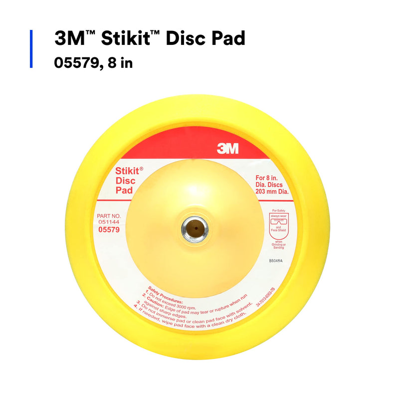 3M Stikit Disc Pad 05579, For PSA Discs, Abrasive, Durable Foam Body, 8 in