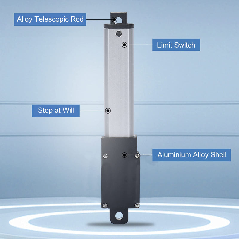 BTER Electric Linear Actuator, DC 12V 100mm Stroke Linear Actuator, 150N/70N/50N/20N High Speed Low Noise Mini Linear Actuator for Industrial, Agricultural Machinery(30mm/s 20N) 30mm/S 20n