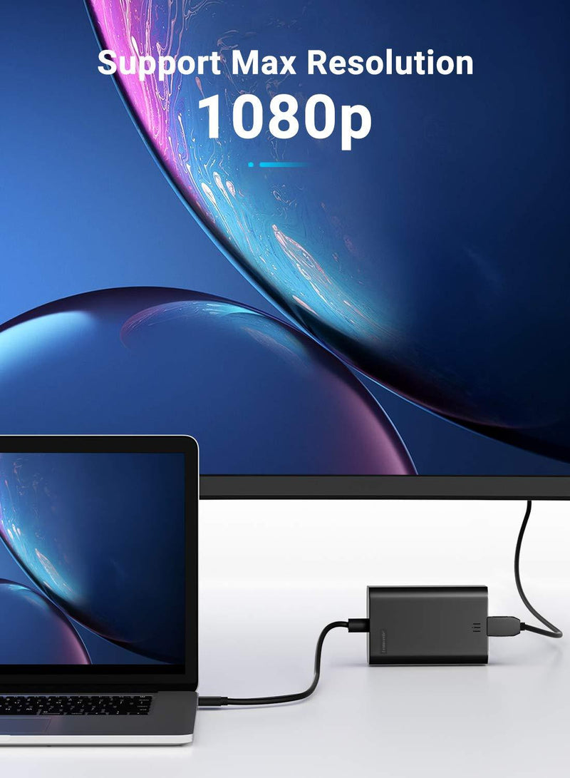 Lemorele HDMI to USB Adapter, HD 1080P USB to HDMI Cable Adapter, HDMI USB Mac Adapter, Compatible with MacOS M1 / Windows 10/8.1/8/7(Need to Install app) Incompatible with Linux, Unix, Vista