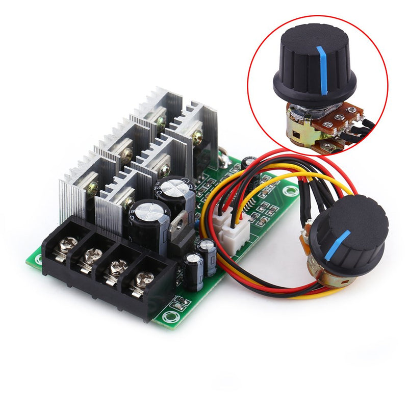 DC Motor Speed Controller with Overload Protection 12V 36V 48V 30A Slow Start Adjustable Speed Board for Permanent Magnet DC Brushed Motor