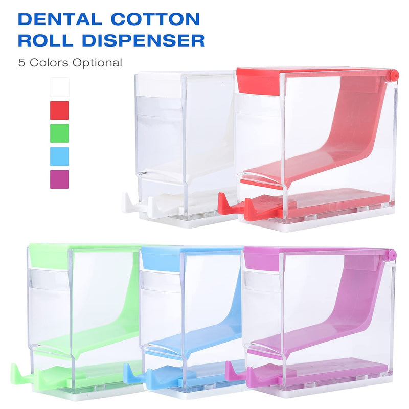 faruijie Dental Cotton Roll Dispenser Holder Organizer Hygienic Cotton Roll Divider Professional Clinic Home Use Transparent Press Type Purple