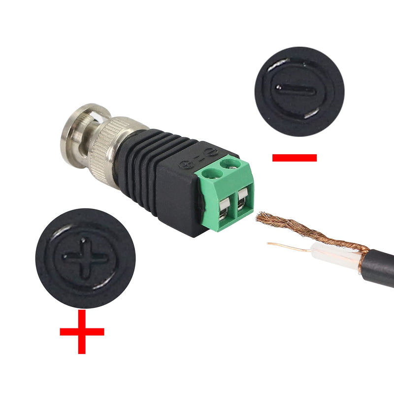 PNGKNYOCN BNC Female Connector BNC to 2 Screw Terminal No Soldering Adapter for Transmit CAT5 Coaxial Cable to CCTV Surveillance Camera(5-Pack)