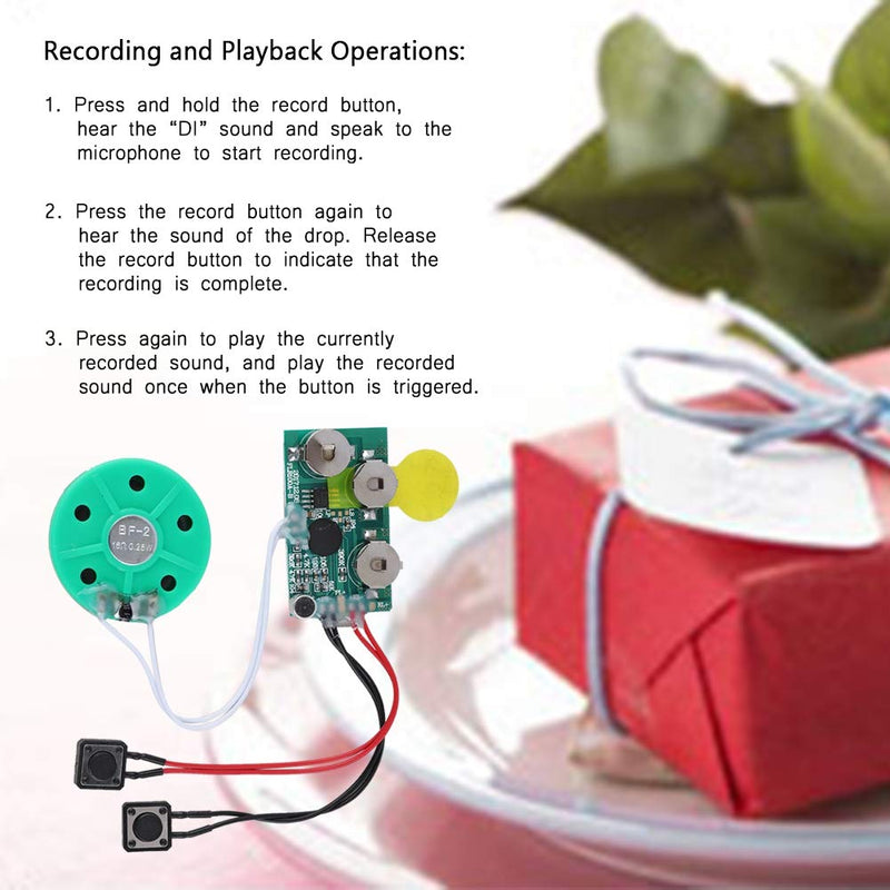 fosa 4 Minutes DIY Greeting Card Chip Music Sound Voice Recording Module Device Chip Recordable Sound Chip for Christmas Cards, Holiday Creative Gift Boxes, Jewelry Boxes, Crafts, Children's Toys