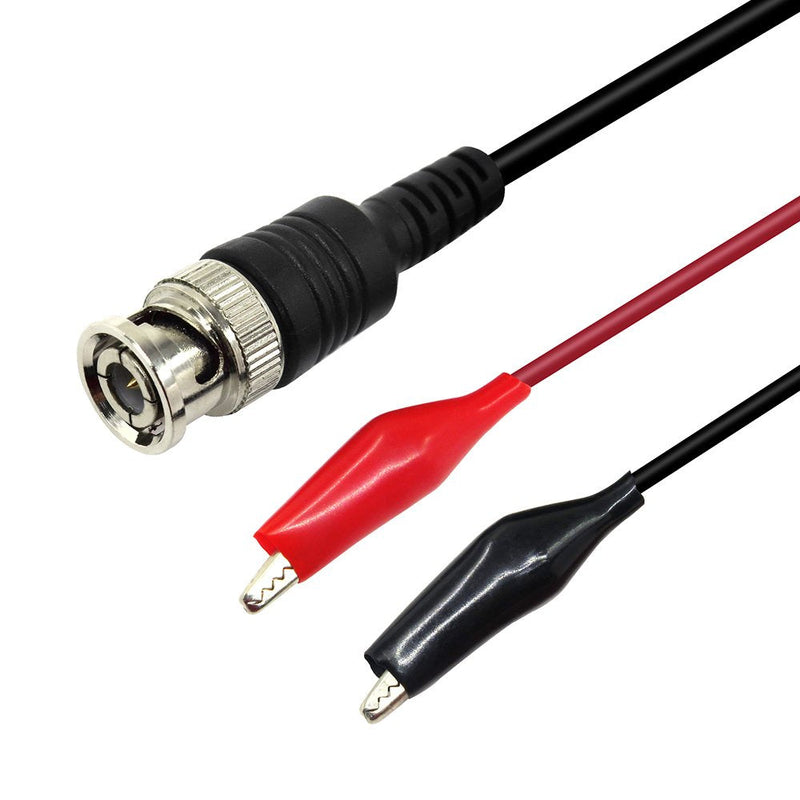Amadget BNC Q9 to Double Alligator Clip Test Cable Probe Leads Oscilloscope Test (Pack of 2)