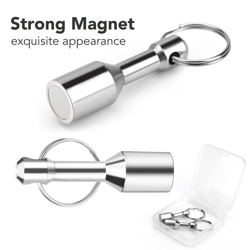 TRYMAG Keychain Magnets for Testing Brass, 2 Pack Neodymium Pocket Keychain with Strong Magnetic Rare Earth , Gold Silver Jewelry Test Magnet Hanging Keys Holder