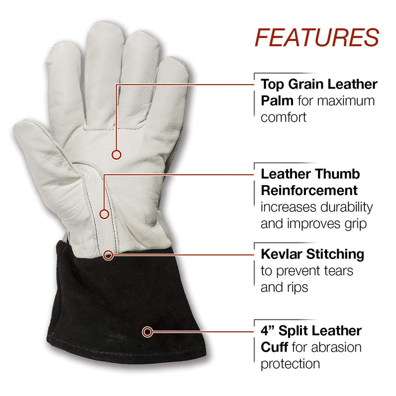 Lincoln Electric DynaMIG Traditional MIG Welding Gloves | Top Grain Leather | 2XL | K3805-2XL 2X-Large (Pack of 2)