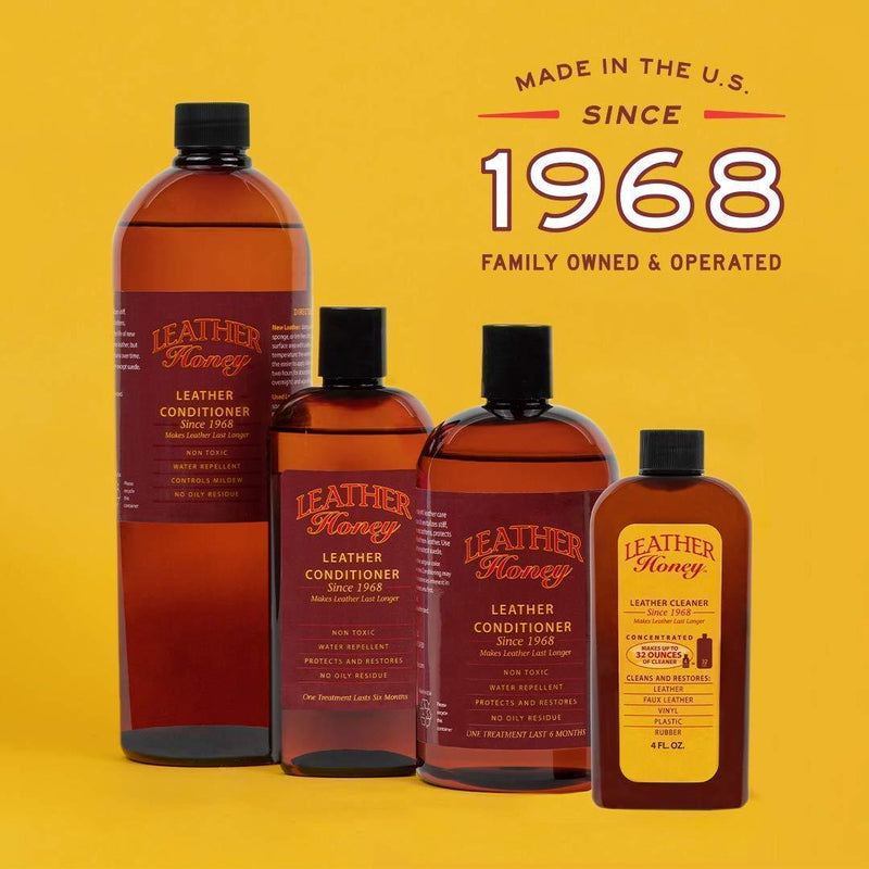 Leather Cleaner by Leather Honey: The Best Leather Cleaner for Vinyl and Leather Apparel, Furniture, Auto Interior, Shoes and Accessories. Concentrated Formula Makes 32 Ounces When Diluted! 4 Fl Oz (Pack of 1)