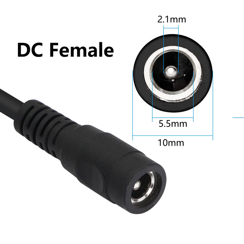 YACSEJAO DC Power Splitter Cable 1 Female to 4 Male 5.5mm X 2.1mm CCTV DC Power Supply Splitter Cable for CCTV Security Cameras