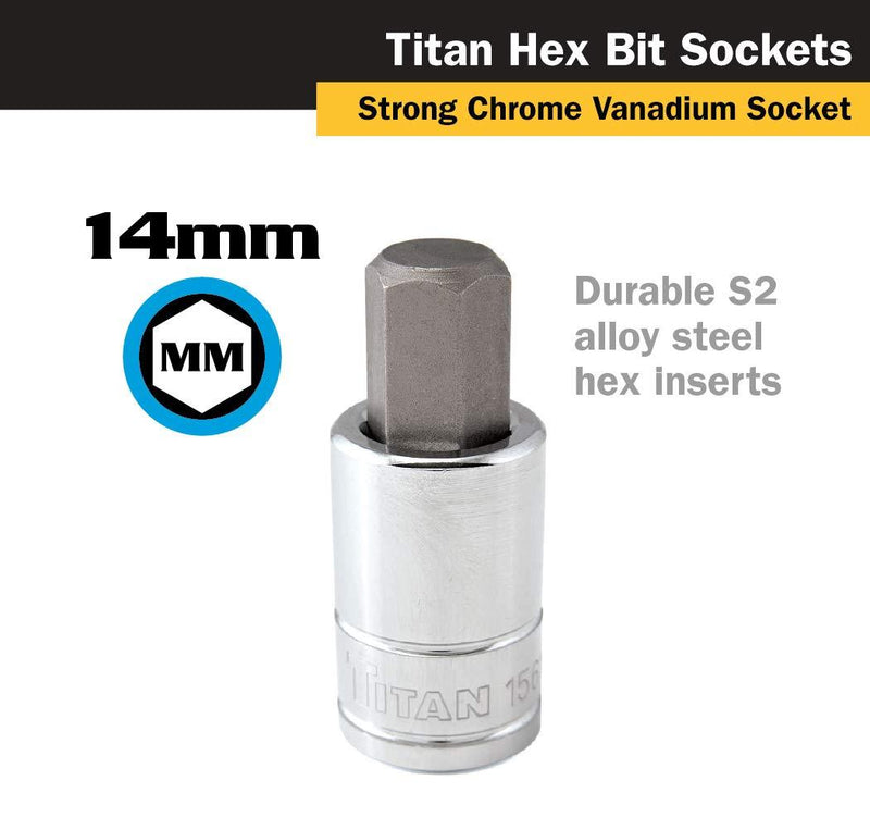 Titan 15614 1/2-Inch Drive x 14mm Hex Bit Socket 14 mm