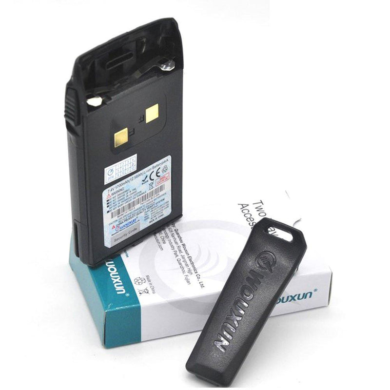 7.4V 1700Ah Li-ion + Belt Clip for Wouxun KG-UV6D KG-UVD1P KG-UV2D Handheld Two Way Radio