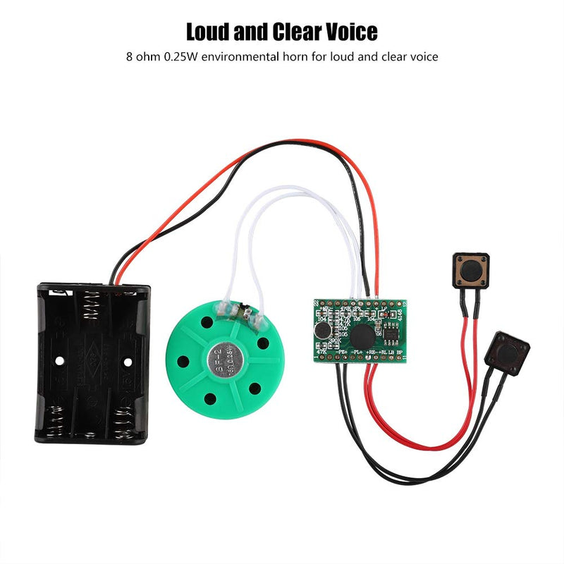 Pokerty Recording Voice Module, 30S Loop Play Recordable Voice Sound Module DIY Greeting Card Module Cable Extened 5CM