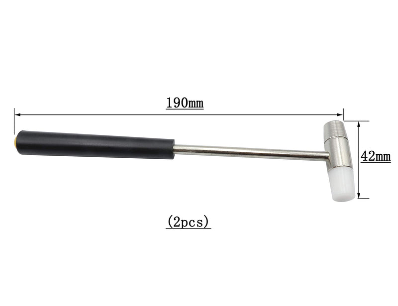 LBY 2-Pack Jewelers Dual Head Hammer, 11mm(.43'') Small Metal Hammer Black Handle Small Plastic Hammer Set, Non Slip Plastic Grip Perfect,for Leather Crafts Jewelry Hammer 11mm(.43'') Black Handle Small Hammer