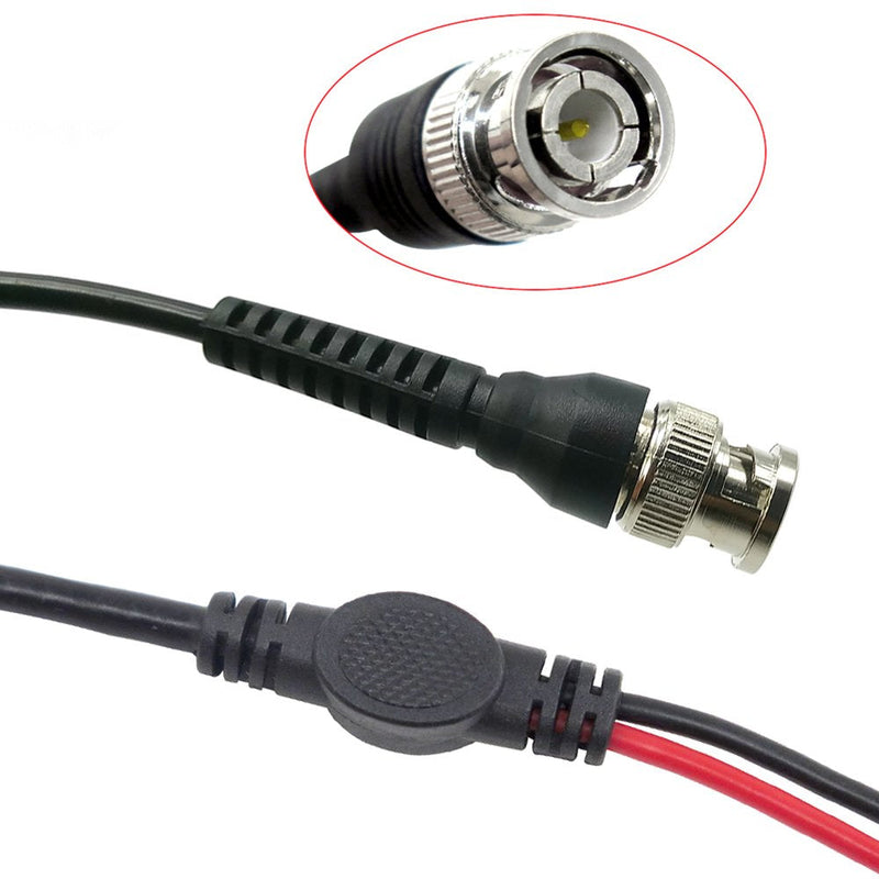 Amadget BNC Q9 to Double Alligator Clip Test Cable Probe Leads Oscilloscope Test (Pack of 2)