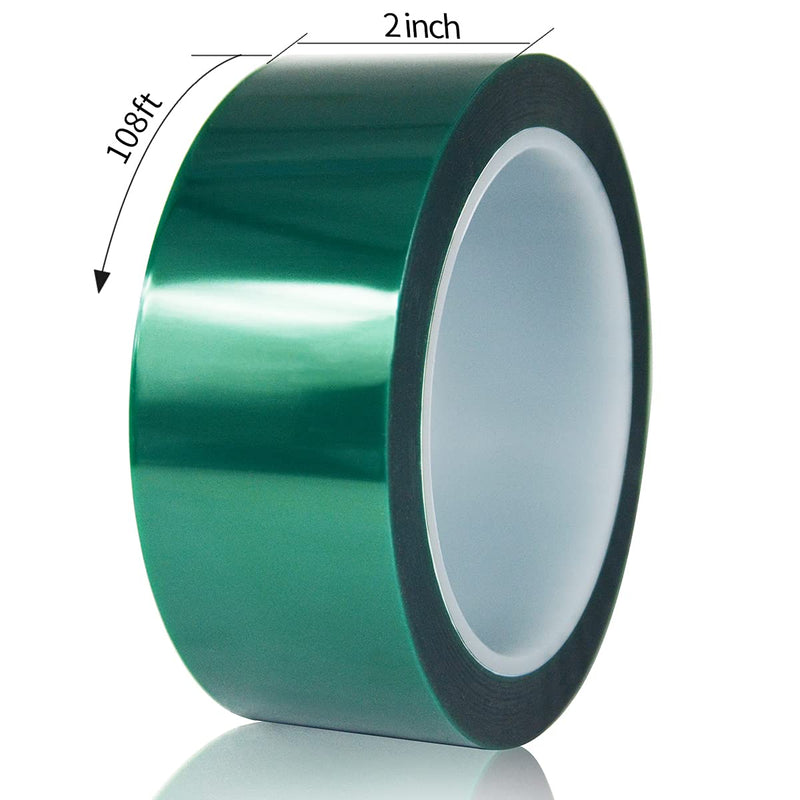 Polyester Tape for Resin, epoxy Tape, 2 inches x 108 feet, epoxy Peeling Tape for River Bed, Used for epoxy molding, Acid and Alkali Resistance, high Temperature Resistance, Easy to Peel, no Residue.… 2 inch x 108 feet x 1 roll