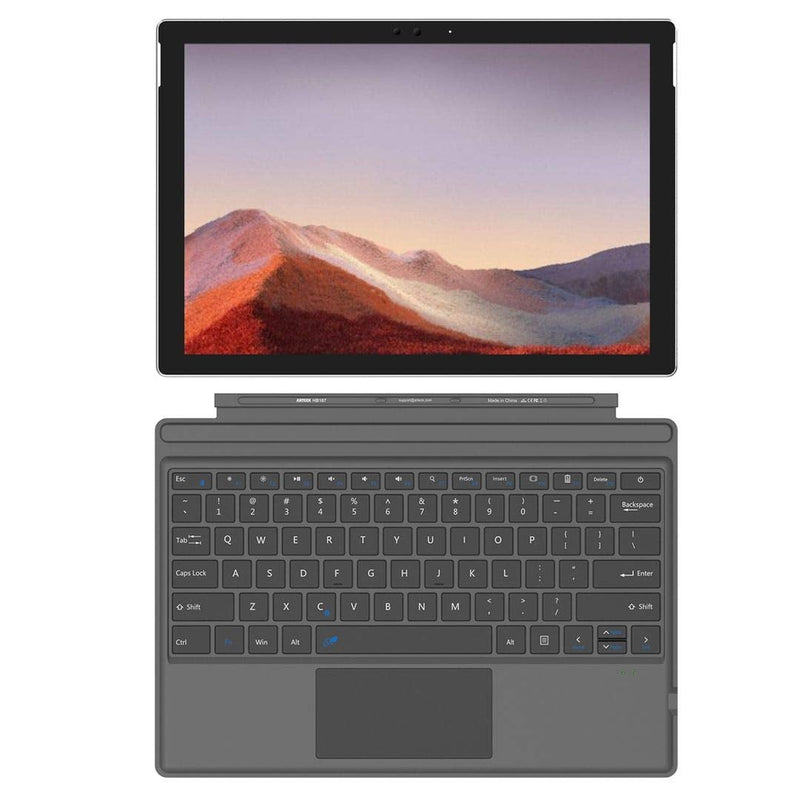 Arteck Microsoft Surface Pro Type Cover, Ultra-Slim Portable Bluetooth Wireless Keyboard with Touchpad Built-in Rechargeable Battery