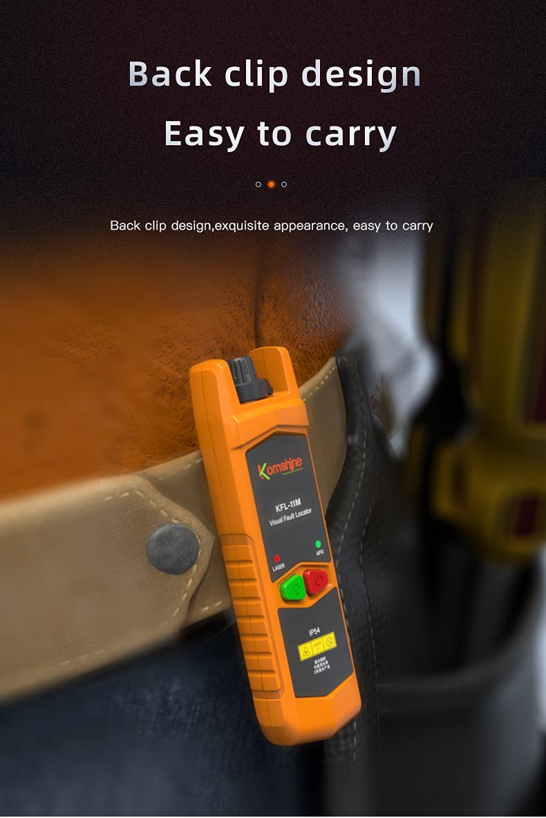 KomShine KFL-11M Visual Fault Locator Fiber Cable Continuity Tester with 2.5mm Universal Adapter Up to 30KM (KFL-11M-30mw) KFL-11M-30mw