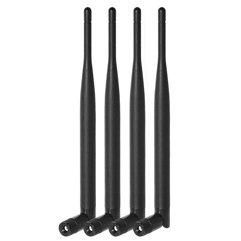 Bingfu Dual Band WiFi 2.4GHz 5GHz 5.8GHz 6dBi MIMO RP-SMA Male Antenna (4-Pack) for WiFi Router Wireless Network Card USB Adapter Security IP Camera Video Surveillance Monitor 4-Pack