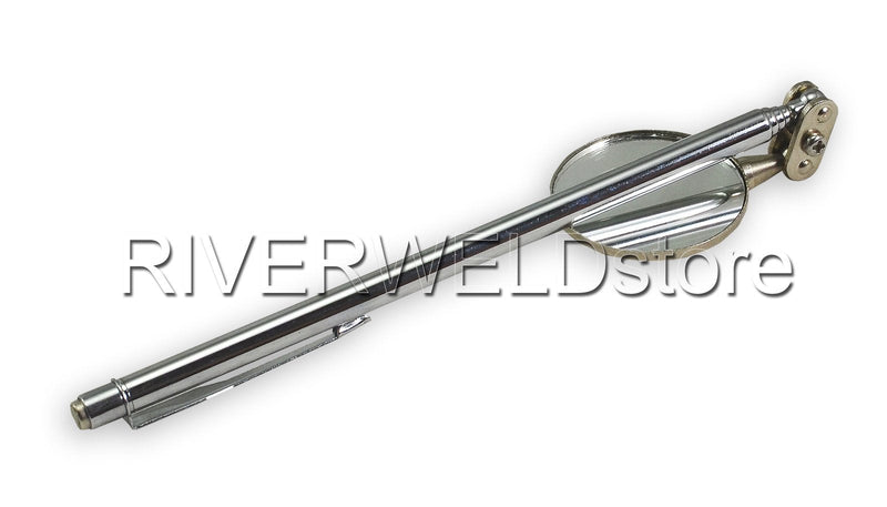 Adjustable Telescopic Inspection Mirror Swivel Arm Pocket Clip Tools Retractable Handle 360 Swivel