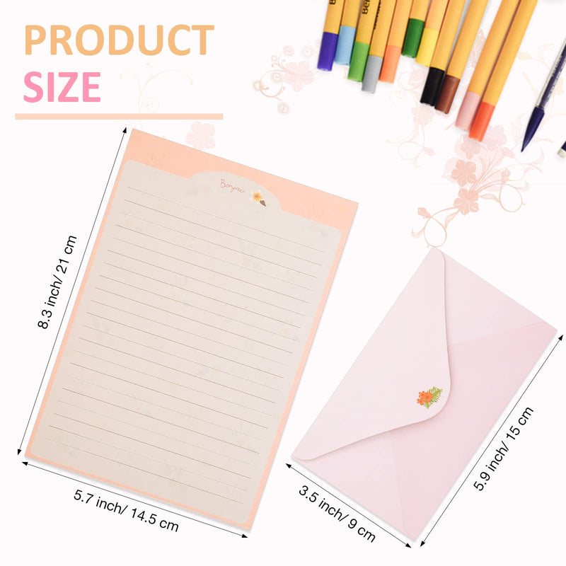 180 Pcs Stationery Papers and Envelopes Set Includes 60 Stationery Envelopes 120 Lined Stationery Writing Paper with 96 Colorful Round Dot Stickers, 10 Designs