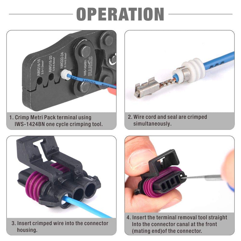 IWISS Extractor Tool, Removal Tools for Weather Pack and Metri-Pack Connectors-3 Pack