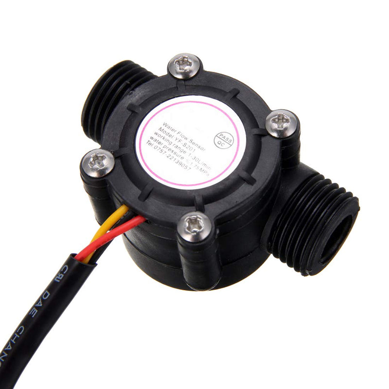 HiLetgo G1/2" Water Flow Hall Sensor Switch 1-30L/min 1.75MPa Flow Meter Flowmeter Counter Water Flow Sensor