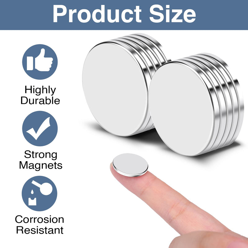 TRYMAG Magnets, 10Pcs Strong Neodymium Magnets for Crafts, Heavy Duty Magnets Small Round Refrigerator Magnets for Office, Whiteboard, Dry Erase Board Cabinets - 0.79 x 0.08 Inch 0.79x0.08inch-10Pcs