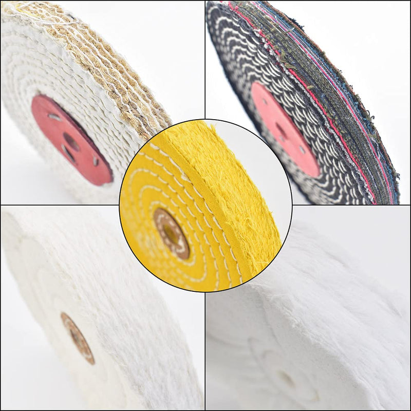 QZATACAEN 150mm Polishing Discs Five Packs for Bench Grinder with 12.7mm Mandrel Hole-5 Pieces...