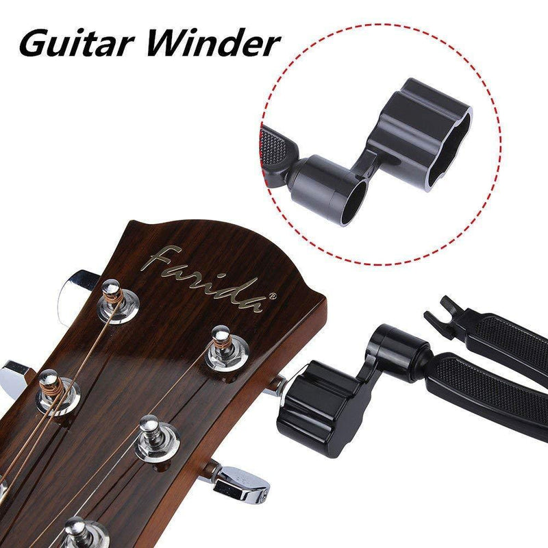 DODOMI Professional Guitar String Winder Cutter and Bridge Pin Puller, Guitar Repair Tool Functional 3 in 1 (Black) Black