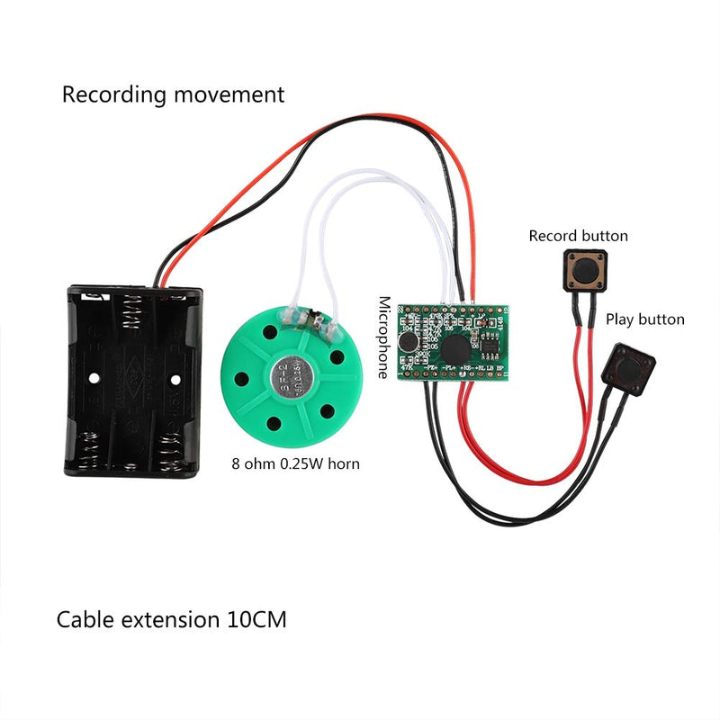 Pokerty Greeting Card Module, 60S Recording Loop Play DIY Voice Greeting Card Module Cable Extened 10CM for Holiday Card Creative Gift Box