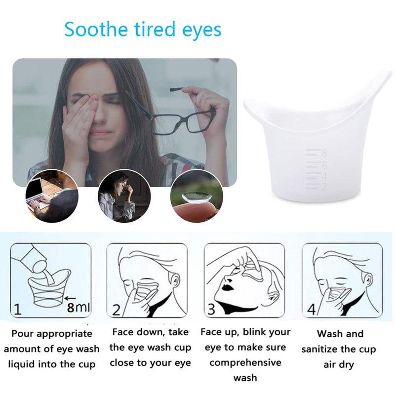 Gdeal Eye Bath Silicone Eye Wash Cup Set of 12 for Refresh and Clean Tired Eyes