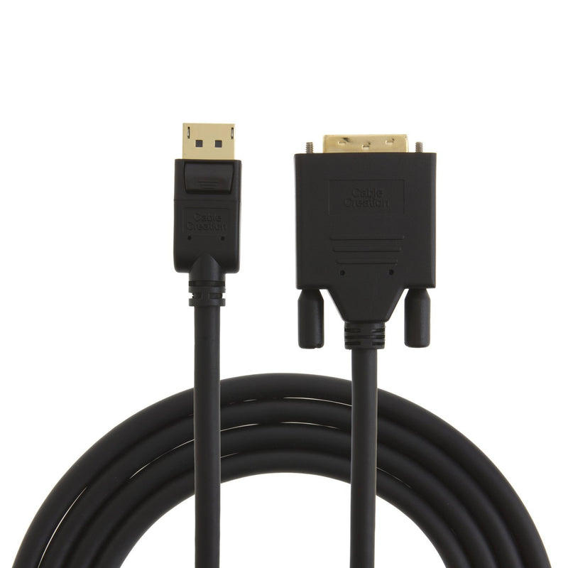 DisplayPort to DVI Cable, CableCreation 6 Feet DP Male to DVI Male Cable, Gold Plated Adapter Support 1080P Full HD, 1.83M / Black 6 Feet[1-PACK]