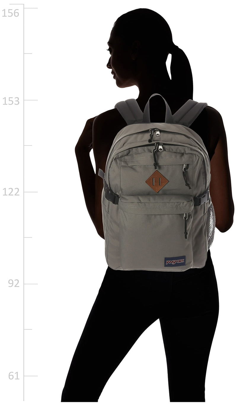 JanSport Main Campus Student Backpack - School, Travel, or Work Bookbag w 15-Inch Laptop Sleeve and Dual Water Bottle Pockets, Graphite Grey
