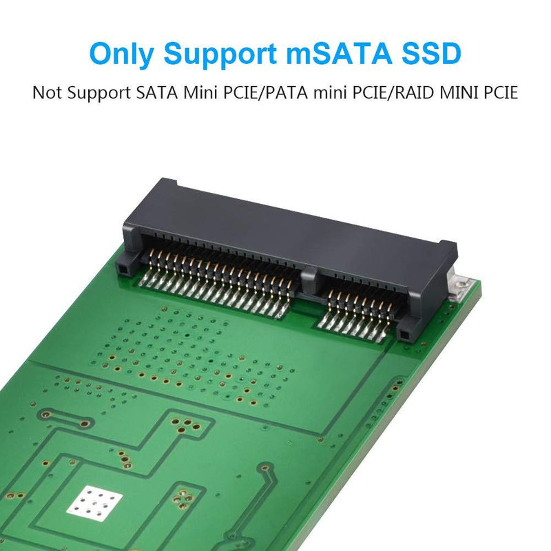 mSATA Adapter, ELUTENG mSATA to USB 3.0 Adapter, USB mSATA SSD Reader, 50mm Mini SATA Converter as Portable Flash Drive External Hard Drive (No Cable Needed)