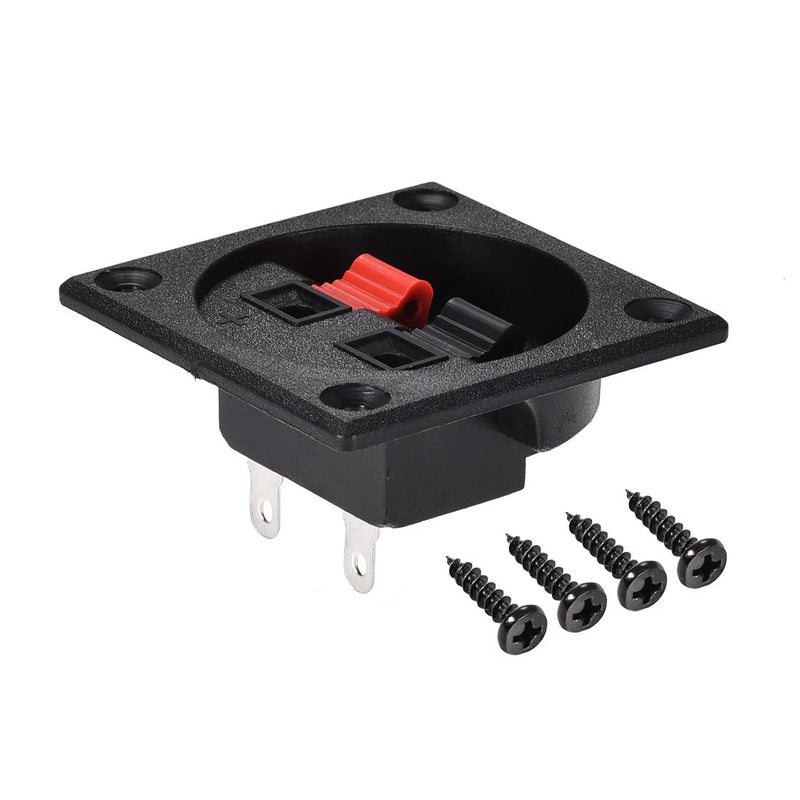 uxcell 2 Ways Spring Speaker Terminal Clip Push Release Connector Audio Cable Terminals Strip Block Black Red WP2-7 2Pcs