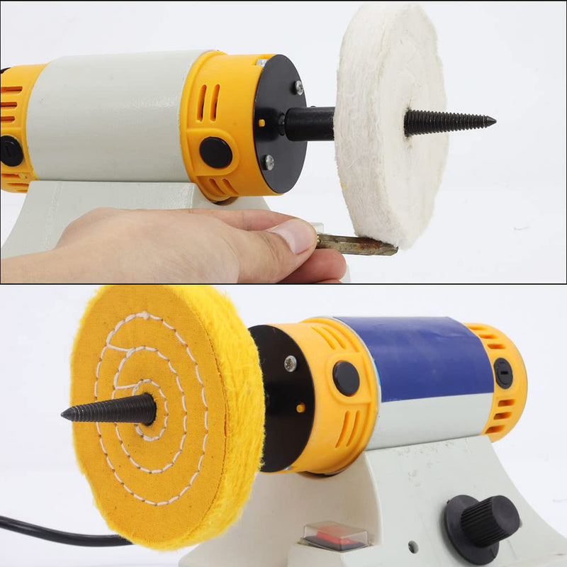 QZATACAEN 4" polishing discs with 1/2" mandrel hole with 2 sets of 1/4" shank for drilling - pack of 5...