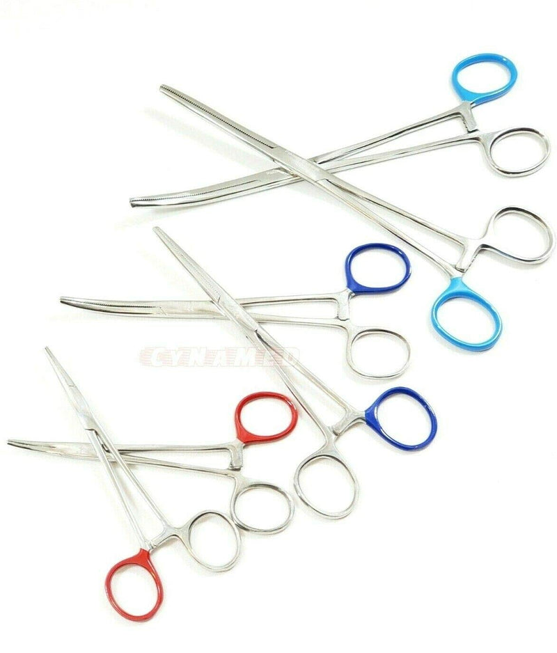 Premium Hemostat Locking Forceps 3 Curved and 3 Straight Stainless Steel