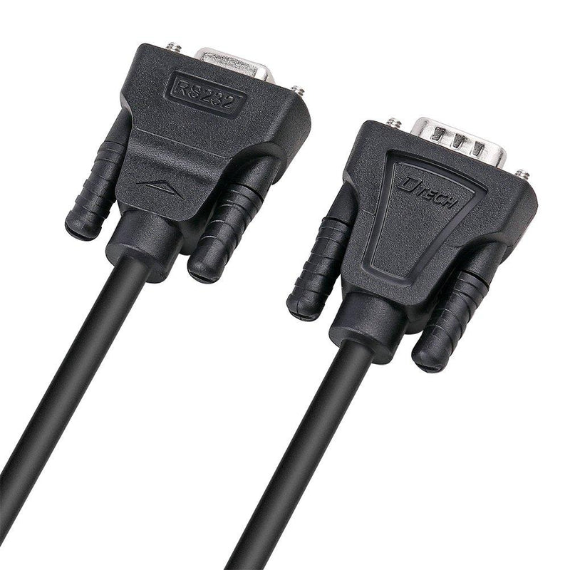 DTECH 1.5ft COM Port Serial Cable Male to Female RS232 Extension 9 Pin Straight Through Cord (0.5 Meter, Black)