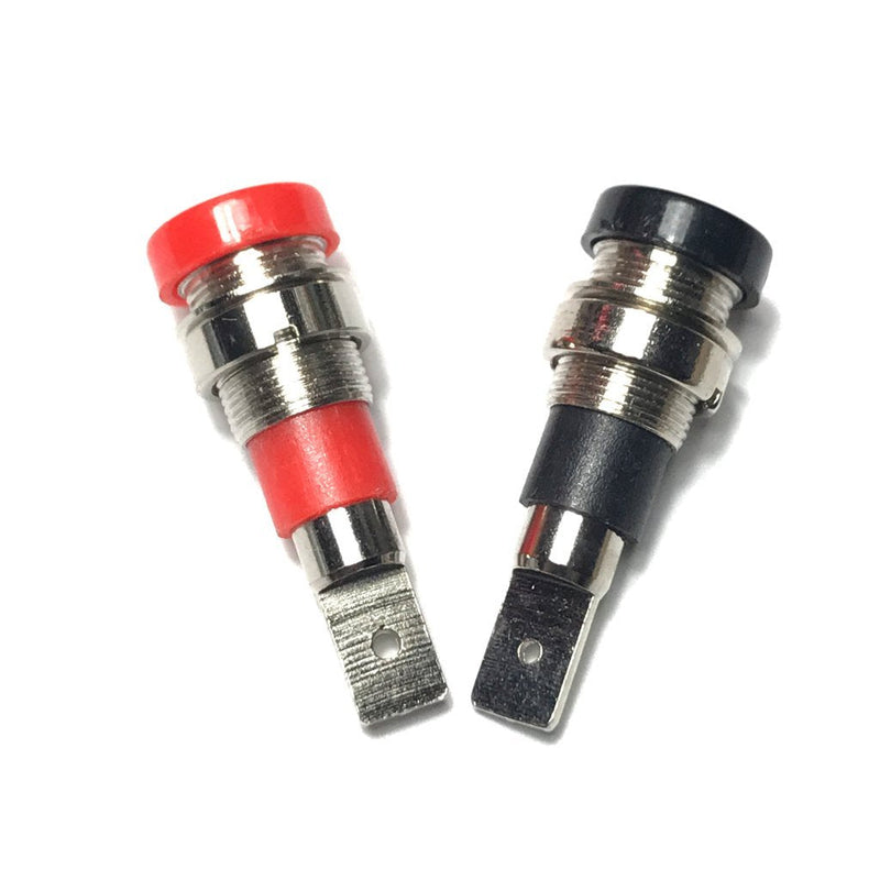 CESS Black and Red Banana Female Jack Socket - 4mm Banana Female Connector Panel/Chassis Mount Soldering Type (10 Pack)