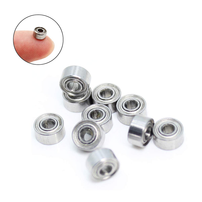 Donepart MR52ZZ Bearings - 2mm Bore ID, 5mm OD, 2.5mm Width Double Shielded Miniature Chrome Steel Ball Bearing for Fidget Spinners, Micro Motor, Office Equipment (10 Pack)